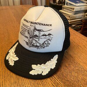 Men's Asphalt Maintenance Idaho Falls, ID Black/White Snapback Trucker Hat Cap